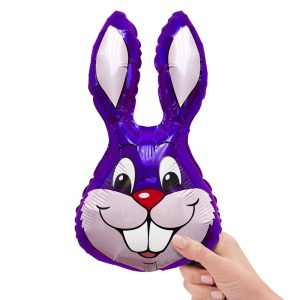 Minishapes | 16 Inch Rabbit – Purple Mini Shape (Air-Fill Only) Foil Balloons Minishapes