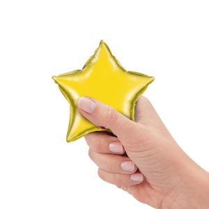 Minishapes | 4 Inch Mini Star – Citrine Yellow (Air-Fill Only) Foil Balloons Minishapes