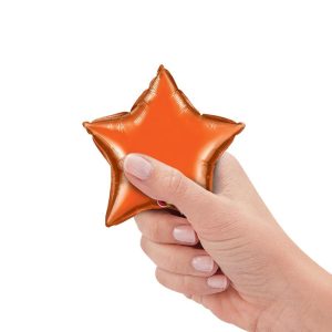 Minishapes | 4 Inch Mini Star – Orange (Air-Fill Only) Foil Balloons Minishapes