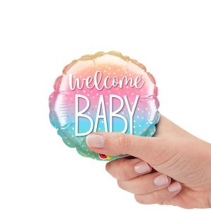 Minishapes | 4 Inch Welcome Baby Rainbow Confetti Mini Shape (Air-Fill Only) Foil Balloons Minishapes