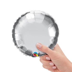 Minishapes | 9 Inch Circle – Silver (Air-Fill Only) Foil Balloons Minishapes