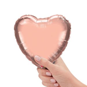 Minishapes | 9 Inch Heart – Rose Gold (Air-Fill Only) Foil Balloons Hearts