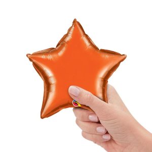 Minishapes | 9 Inch Star – Orange (Air-Fill Only) Foil Balloons Minishapes