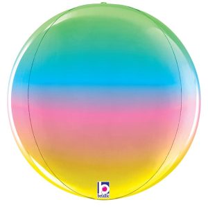 Orbz & Mirror Balloons | 16 Inch Dimensionals Rainbow Globe Foil Balloons Orbz & Mirror Balloons