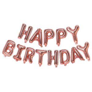 Phrases & Number Kits | 16 Inch Happy Birthday – Rose Gold (Air-Fill Only) Foil Balloons Phrases & Number Kits