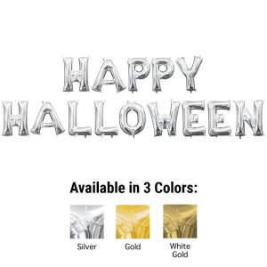 Phrases & Number Kits | 16 Inch Happy Halloween – Anagram Letters Kit (Air-Fill Only) Foil Balloons Phrases & Number Kits