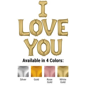 Phrases & Number Kits | 34 Inch I Love You – Anagram Letters Kit Foil Balloons Phrases & Number Kits