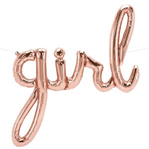 Phrases & Number Kits | 39 Inch Girl Script – Rose Gold (Air-Fill Only) Foil Balloons Phrases & Number Kits