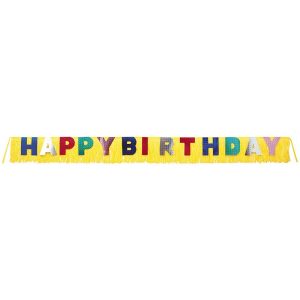 Phrases & Number Kits | 9.5Ft Happy Birthday Fringe Banner Foil Balloons Phrases & Number Kits