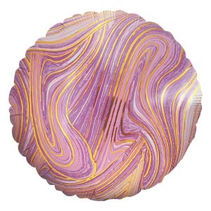 Rounds | 18 Inch Agate Round – Lavender & Gold Foil Balloons Rounds