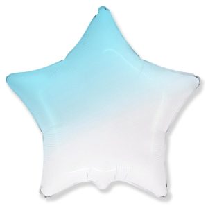 Stars | 18 Inch Star – Gradient Baby Blue Foil Balloons Stars