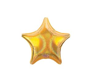 Stars | 19 Inch Star – Gold Dazzler Foil Balloons Stars