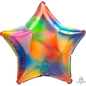 Stars | 19 Inch Star – Iridescent Rainbow Foil Balloons Stars