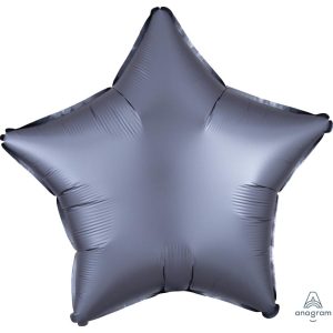 Stars | 19 Inch Star – Satin Luxe Graphite Foil Balloons Stars