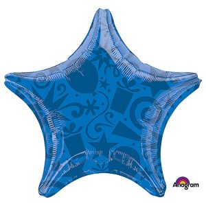 Stars | 22 Inch Star – Festive Blue Foil Balloons Stars