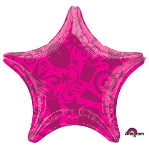 Stars | 22 Inch Star – Festive Magenta Foil Balloons Stars