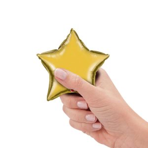 Stars | 4 Inch Mini Star – Metallic Gold (Air-Fill Only) Foil Balloons Minishapes