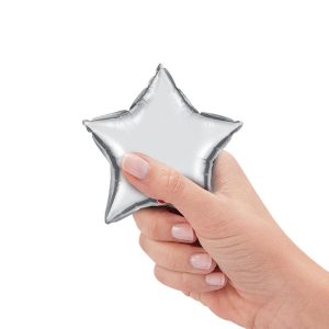 Stars | 4 Inch Mini Star – Silver (Air-Fill Only) Foil Balloons Minishapes