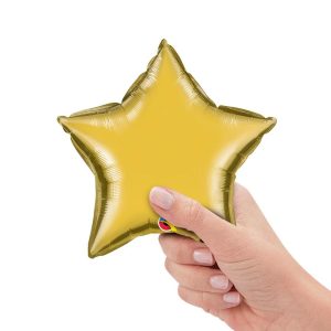 Stars | 9 Inch Star – Metallic Gold (Air-Fill Only) Foil Balloons Minishapes