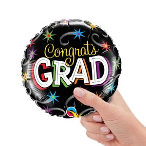 Minishapes | 9 Inch Mini Congrats Grad Shooting Stars (Air-Fill Only) Foil Balloons Minishapes