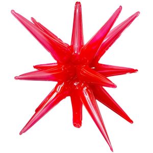 Stars-Bursts | 3D Star-Burst All-In-One – Transparent Apple Red (Air-Fill Only) Foil Balloons Stars-Bursts