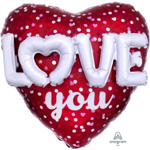 Amor Globos | 36 Inch Love Hearts & Dots Amor Globos Amor Globos