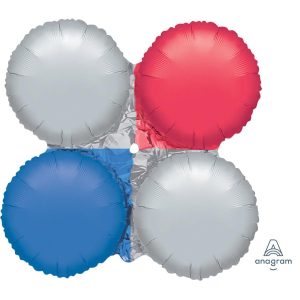 Magic Arch | 24 Inch Magicarch Large – Red, Silver, Blue Foil Balloons Magic Arch