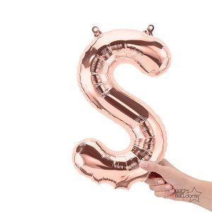 Foil Letters | 16 Inch Letter S – Northstar – Rose Gold (Air-Fill Only) Foil Balloons Foil Letters