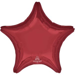 Stars | 19 Inch Star – Burgundy Foil Balloons Stars