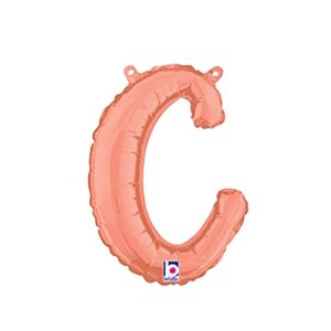 Foil Letters | 14 Inch Script Letter C – Rose Gold (Air-Fill Only) Foil Balloons Foil Letters