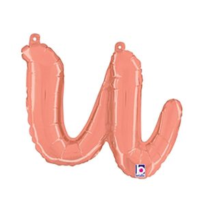 Foil Letters | 14 Inch Script Letter U – Rose Gold (Air-Fill Only) Foil Balloons Foil Letters