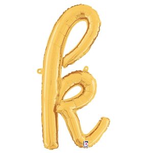 Foil Letters | 24 Inch Script Letter K Gold (Air-Fill Only) Foil Balloons Foil Letters