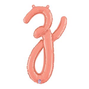 Foil Letters | 24 Inch Script Letter Z – Rose Gold (Air-Fill Only) Foil Balloons Foil Letters